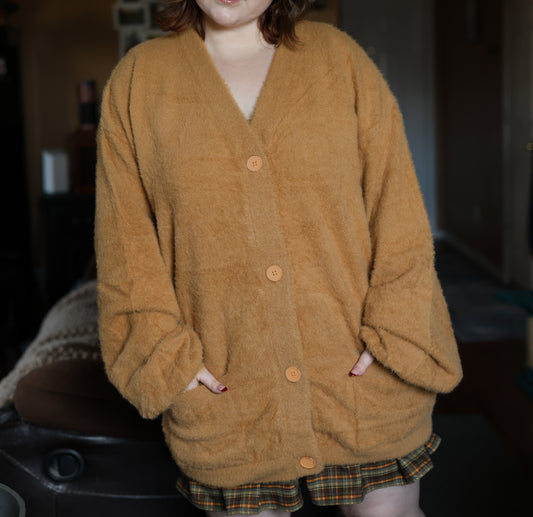 (Pre-Order) Fuzzy Beige Cardigan