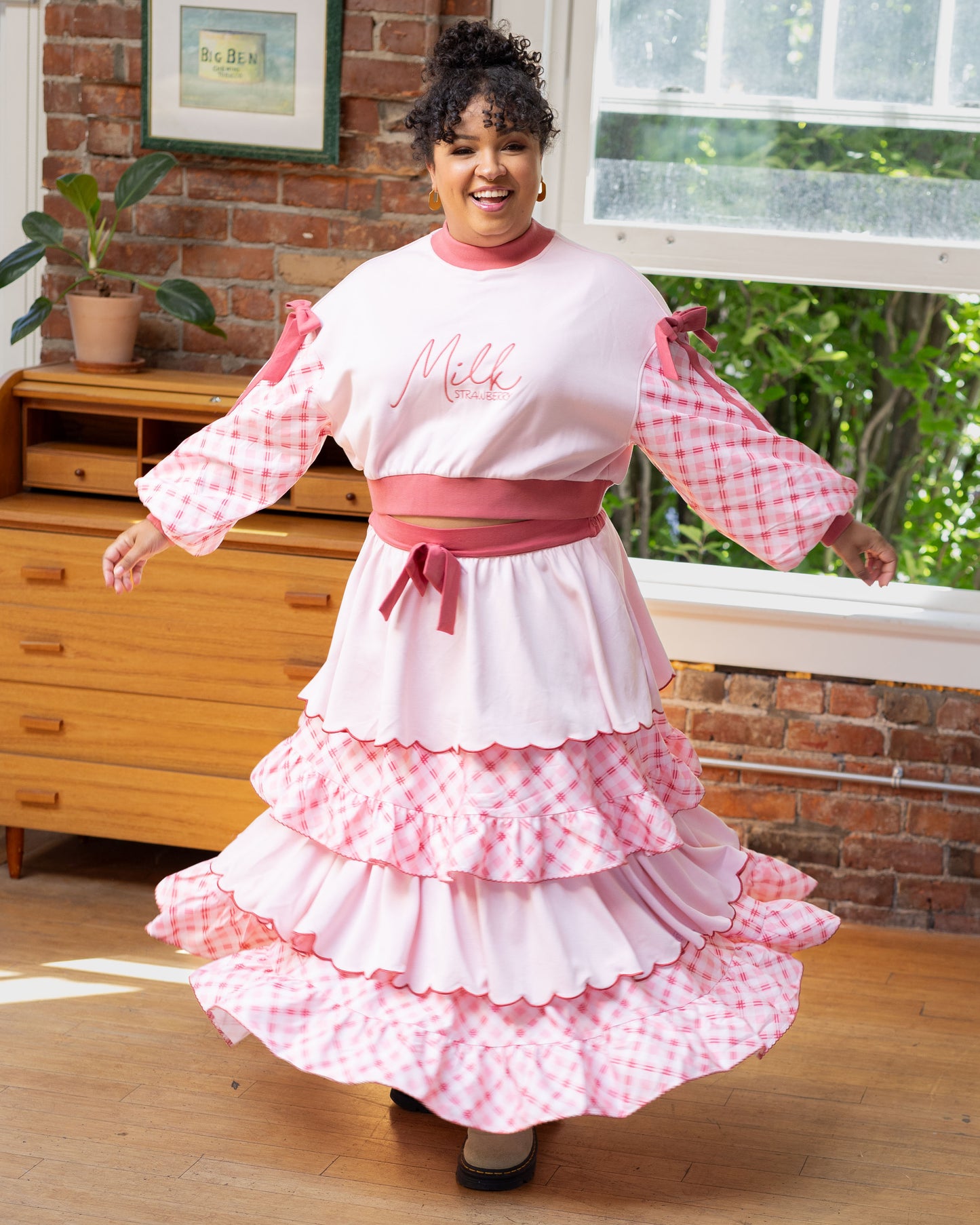 (LIMITED Pre-Order) Strawberry Milk Layered Skirt