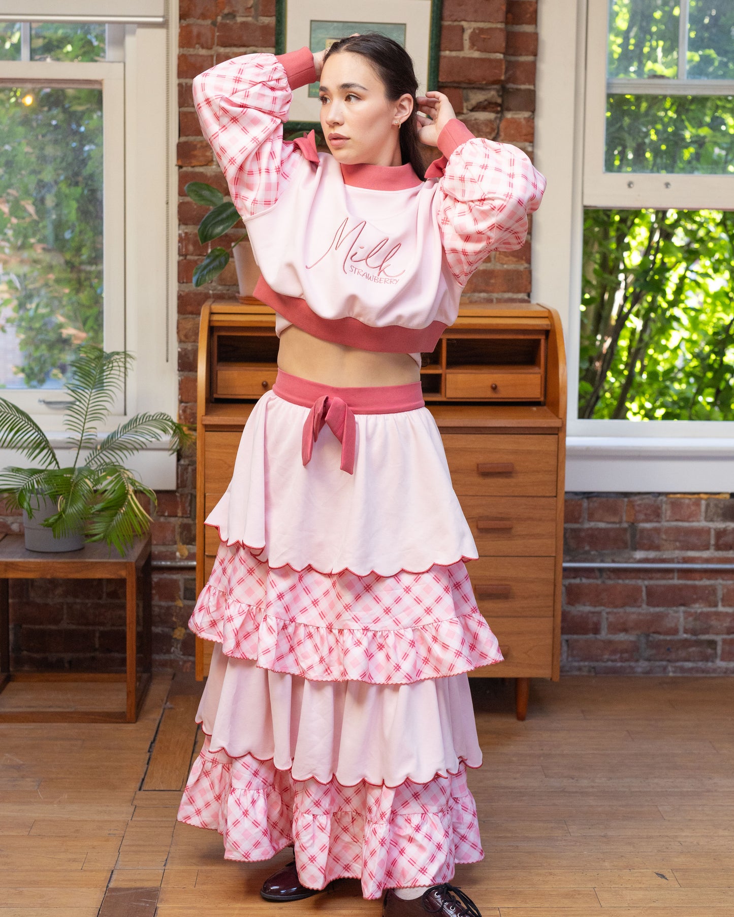 (LIMITED Pre-Order) Strawberry Milk Layered Skirt