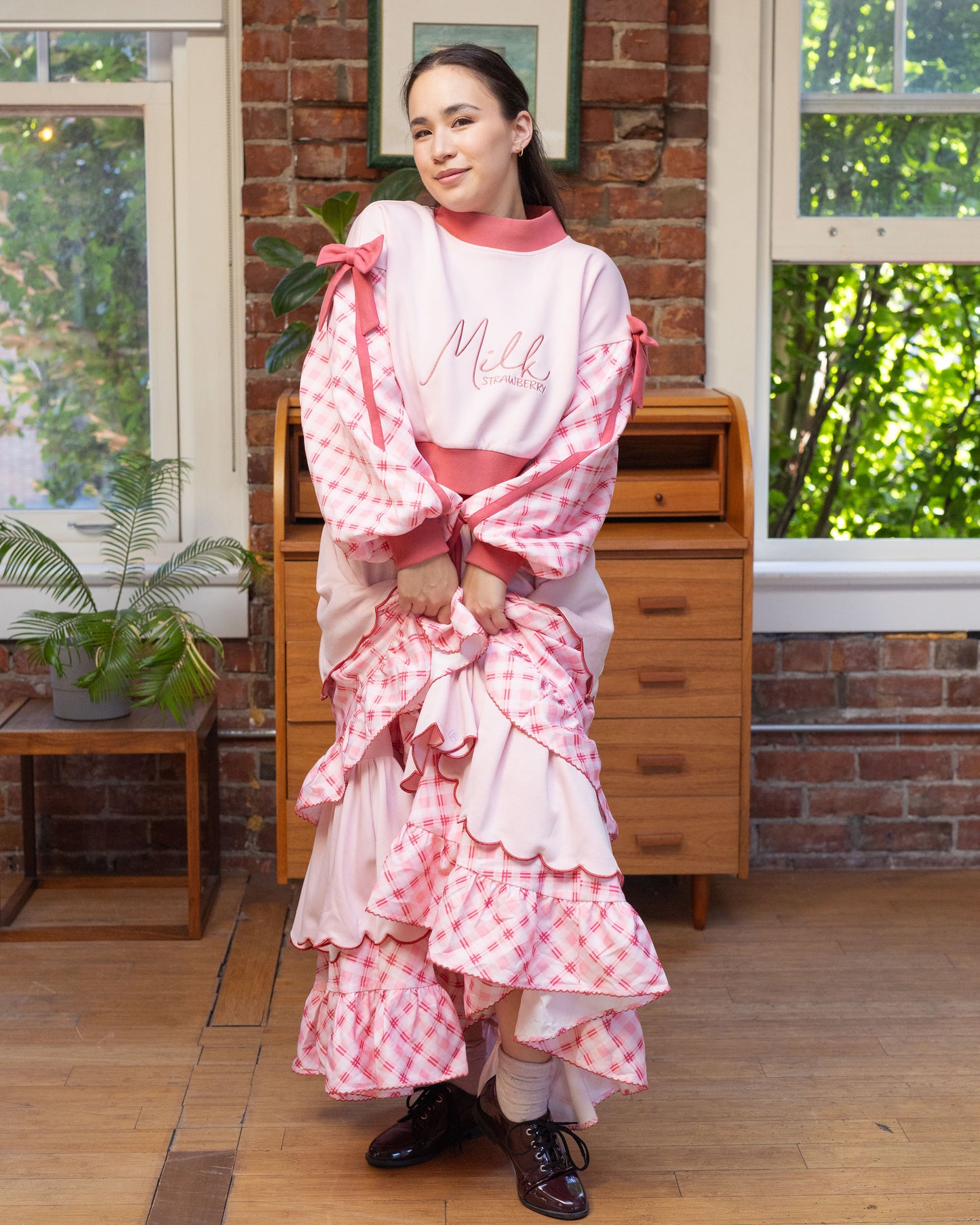 (LIMITED Pre-Order) Strawberry Milk Layered Skirt