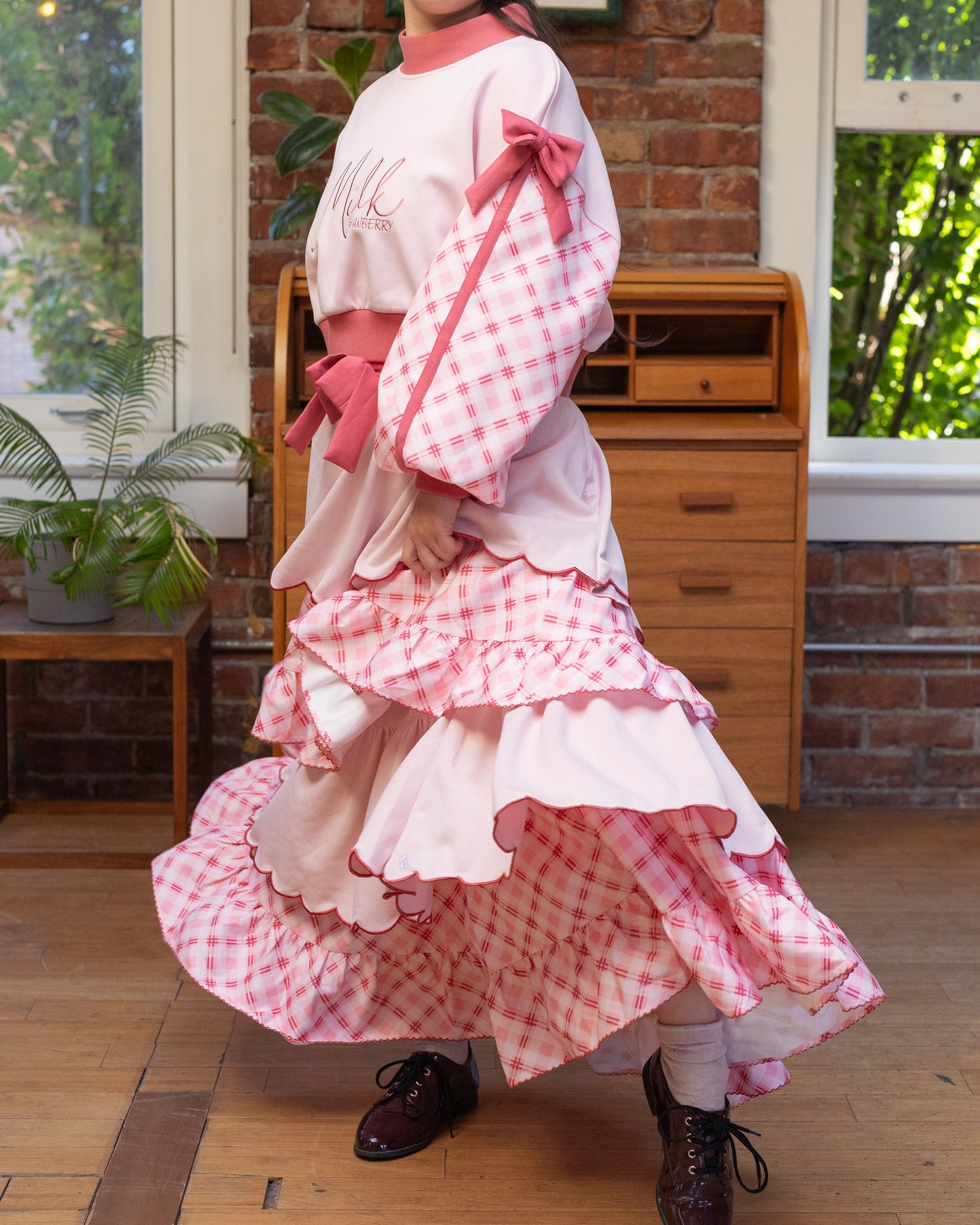 (LIMITED Pre-Order) Strawberry Milk Layered Skirt