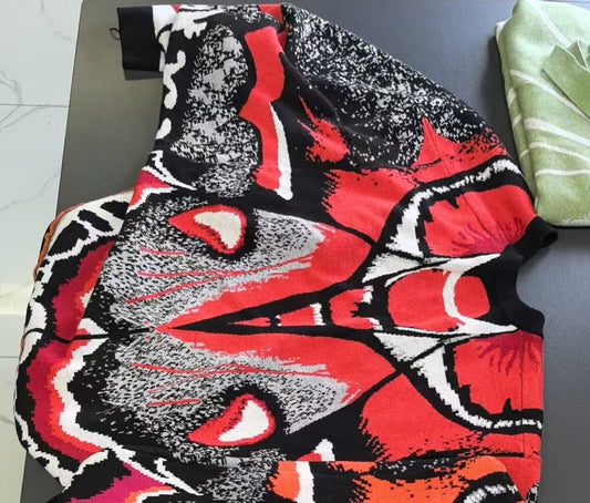 (Pre-Order) Red Cecropia Moth Cardigan (Estimated Shipping August 5th - August 20th)