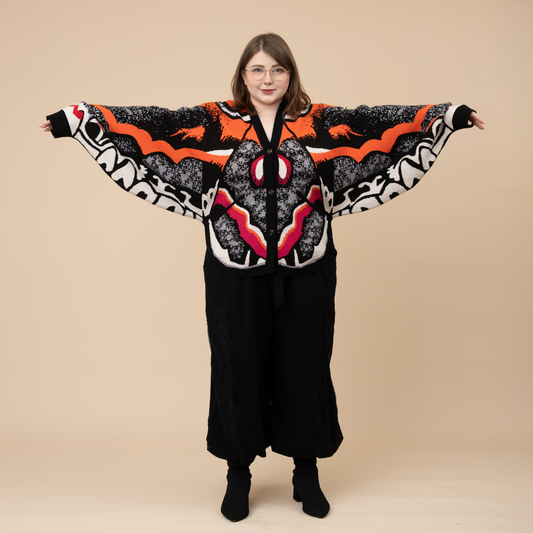 LIMITED EDITION Cecropia Moth Cardigan (with pink accents)