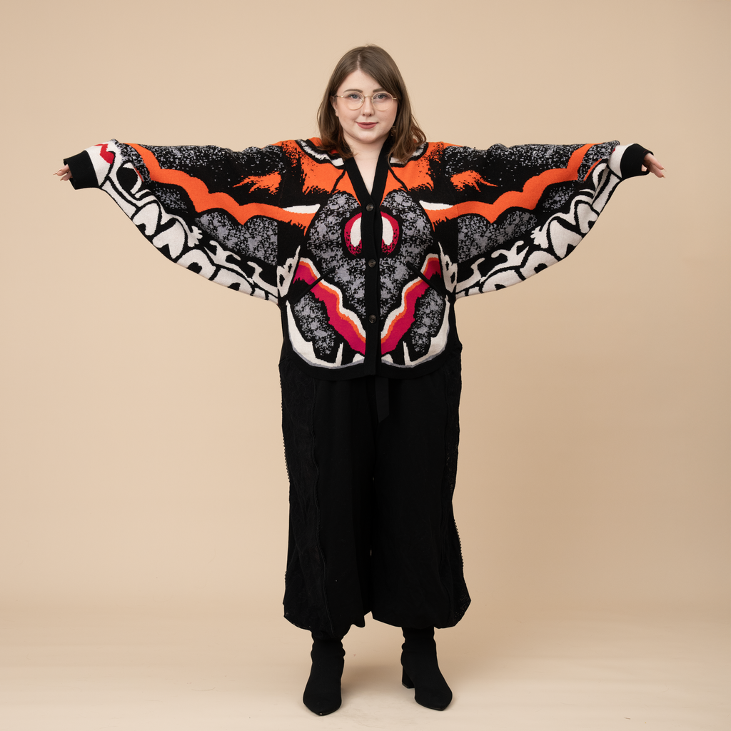 LIMITED EDITION Cecropia Moth Cardigan (w/ Pink Accents)