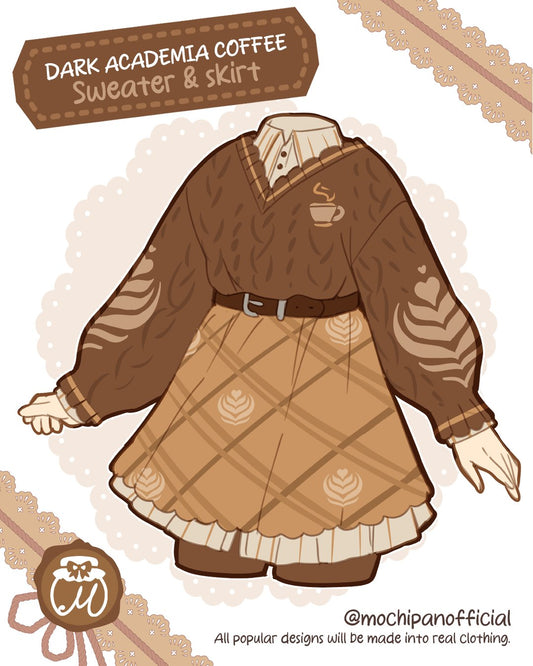 (Interest Check) Coffee Academia Sweater & Skirt