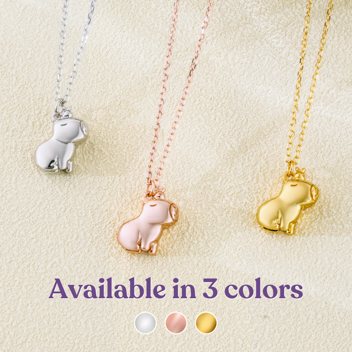 Delicate Capybara Charm Necklace - Mochipan