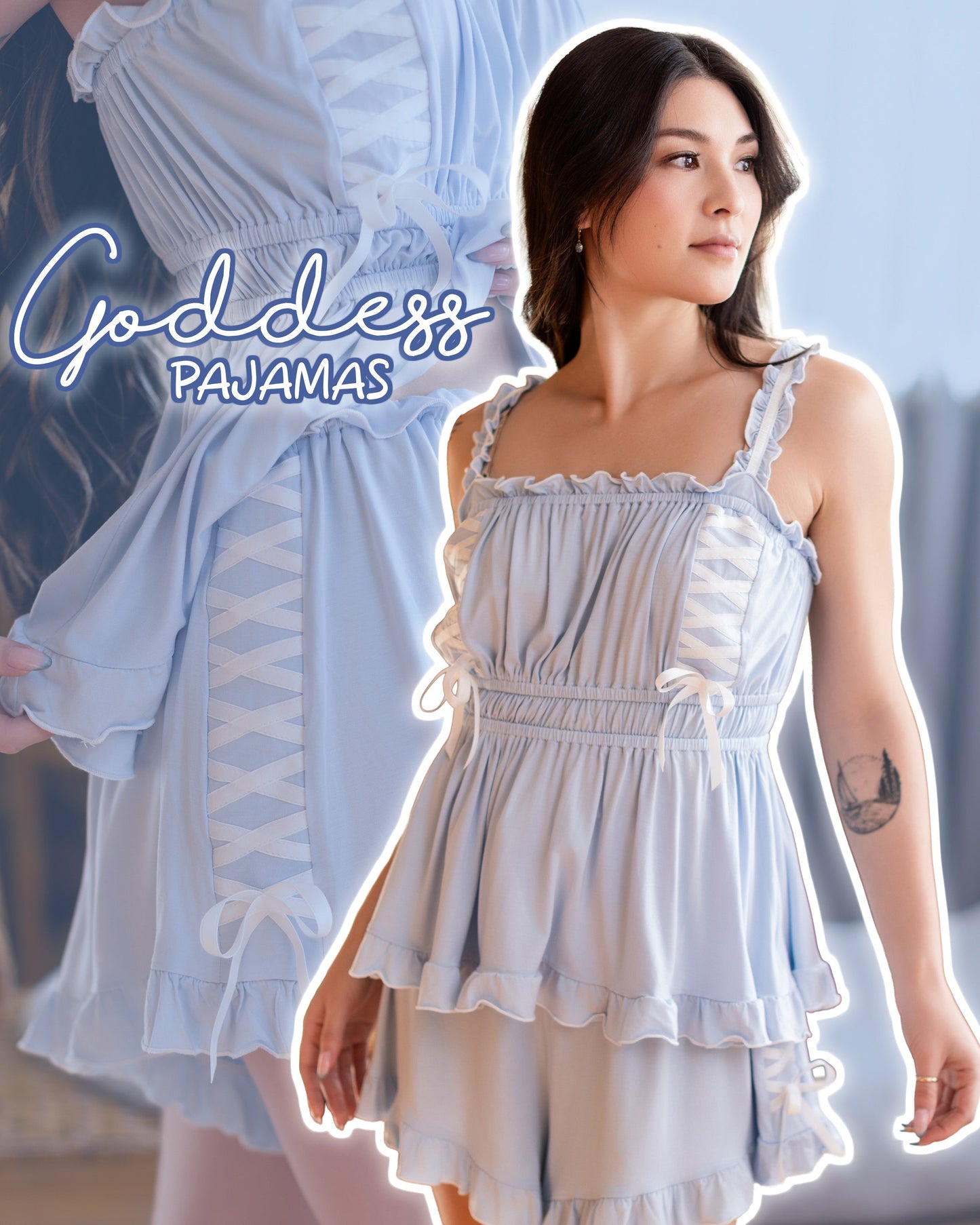 Goddess Pajama Set in Blue