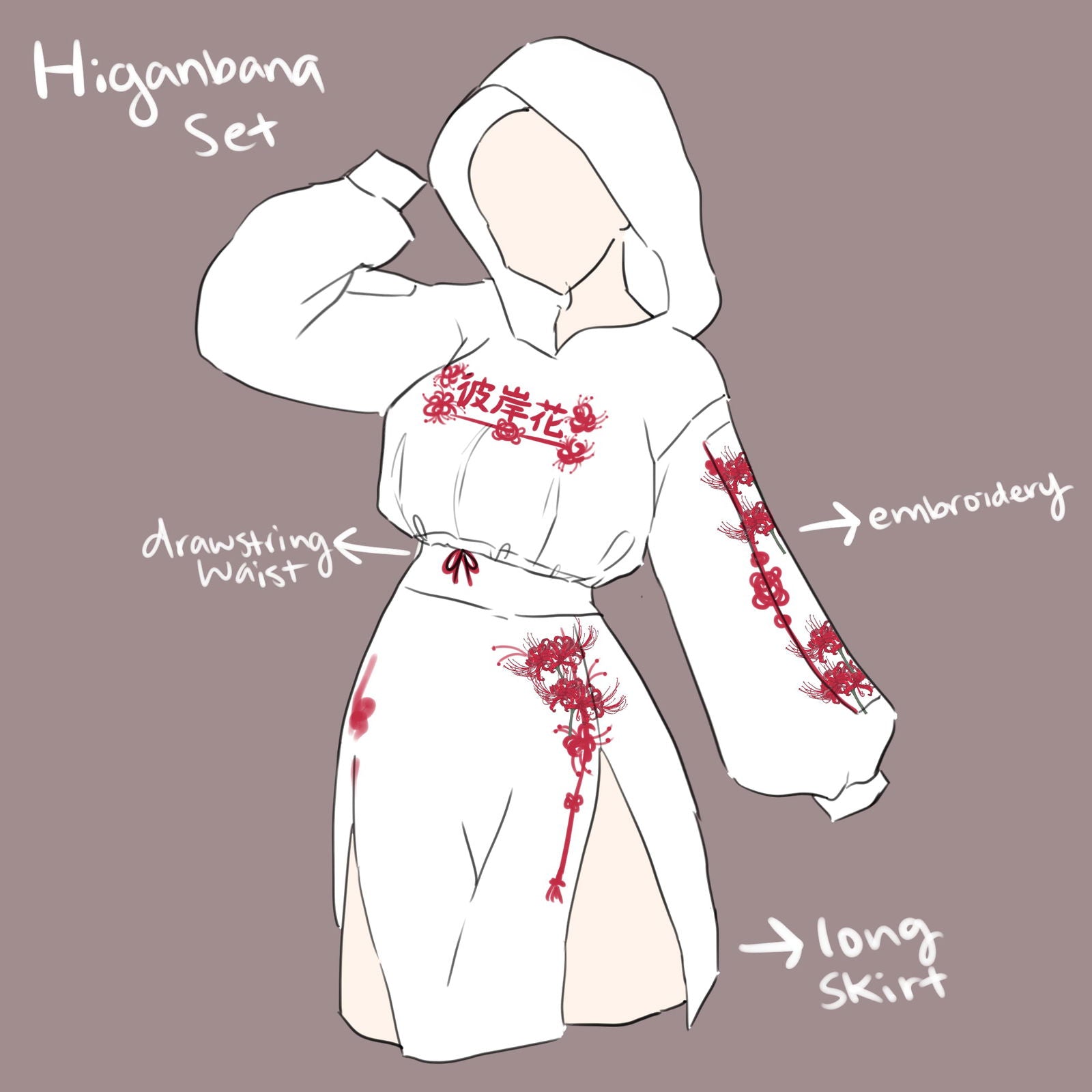 Higanbana (Spider Lily) Hoodie - Mochipan