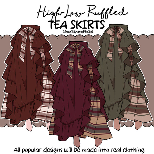 (Interest Check) High-Low Ruffled Tea Skirts