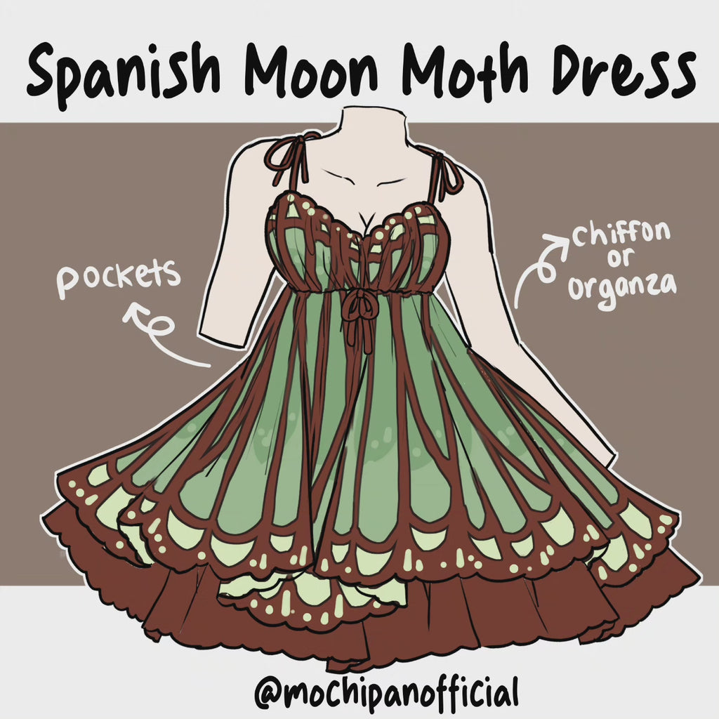 (Pre-Sample Pre-Order) Spanish Moon Moth Dress (Estimated Shipping July 31st)