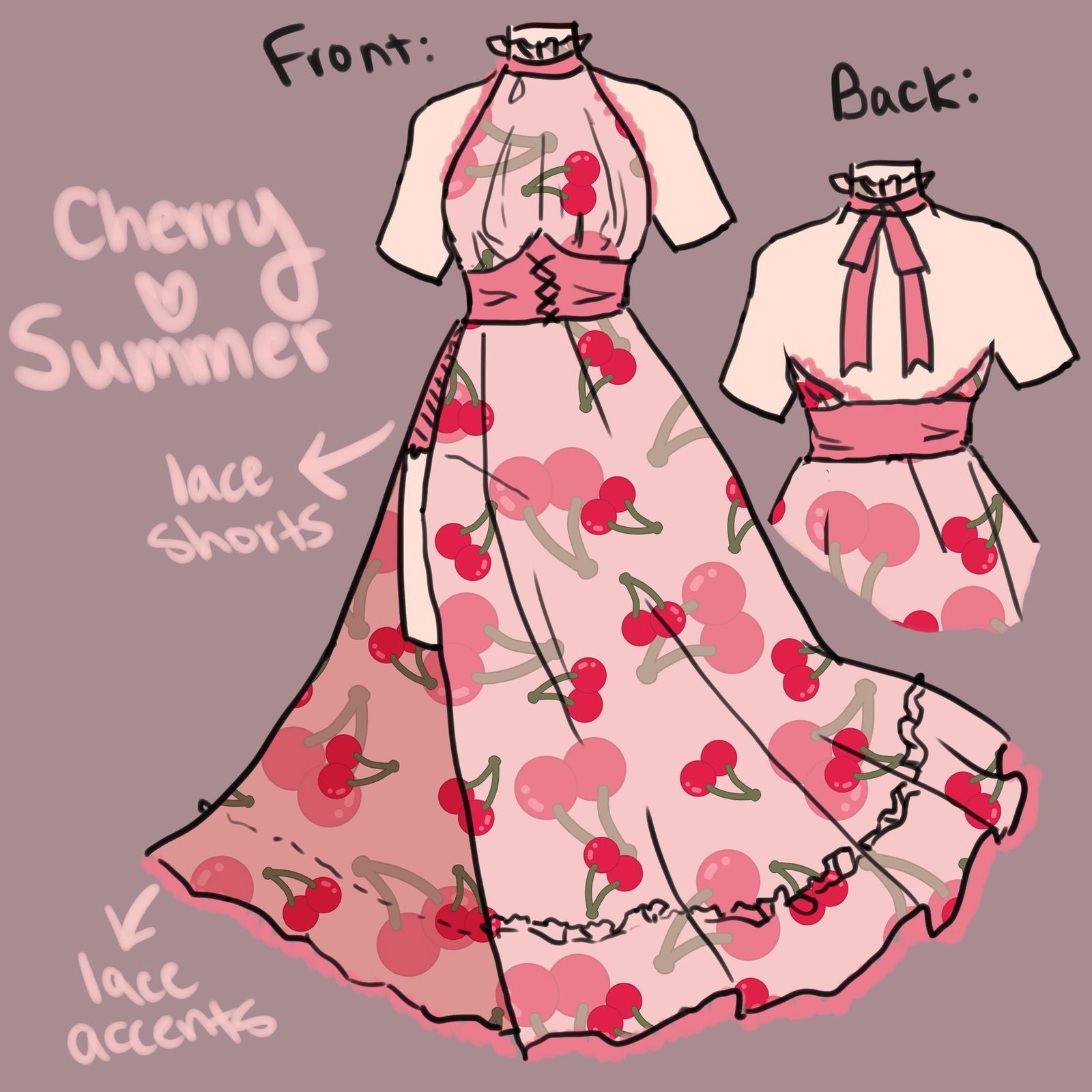 (Interest Check) Cherry Summer Dress - Mochipan