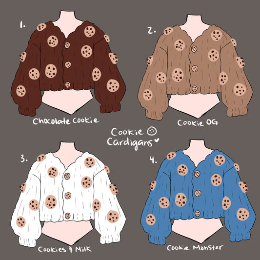 (Interest Check) Chunky 3D Cookie Cropped Cardigan - Mochipan