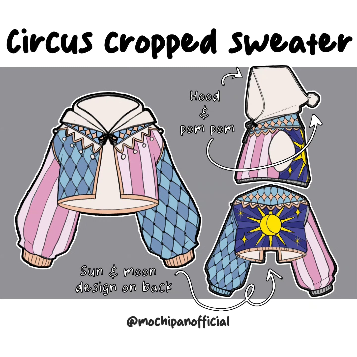 (Interest Check) Circus Cropped Sweater - Mochipan