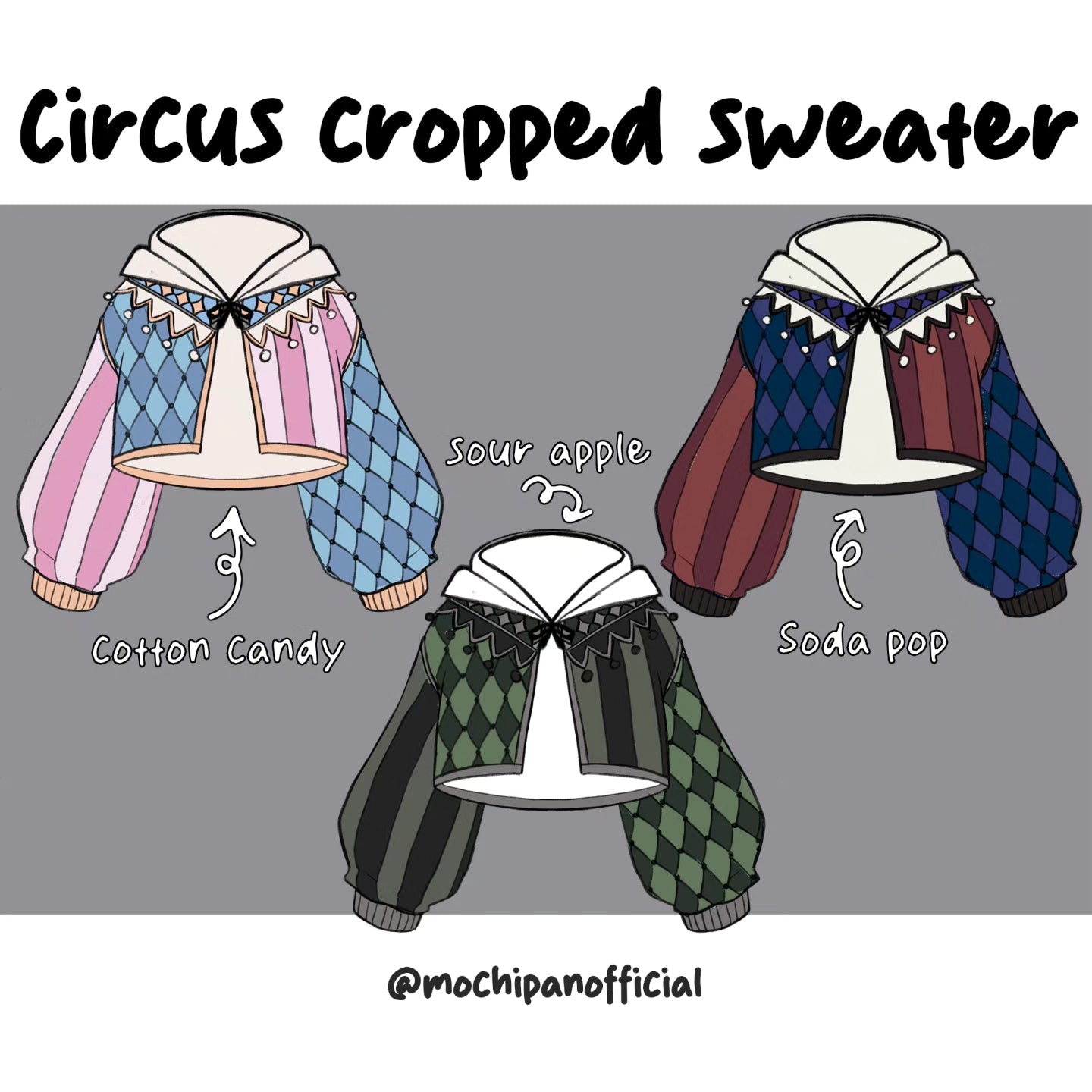 (Interest Check) Circus Cropped Sweater - Mochipan