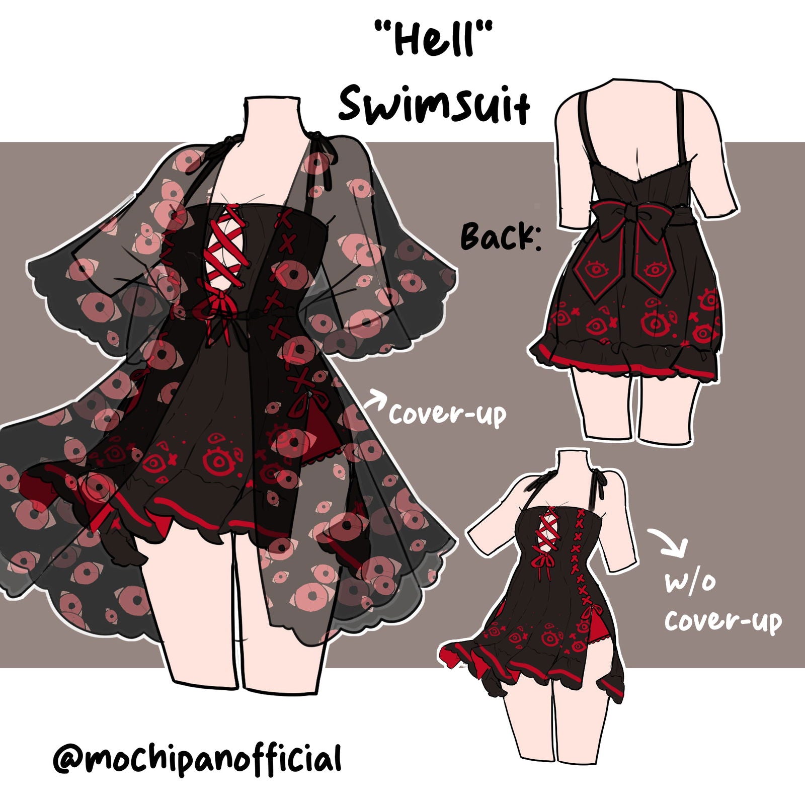 (Interest Check) "Hell" Swimsuit and Cover-Up - Mochipan