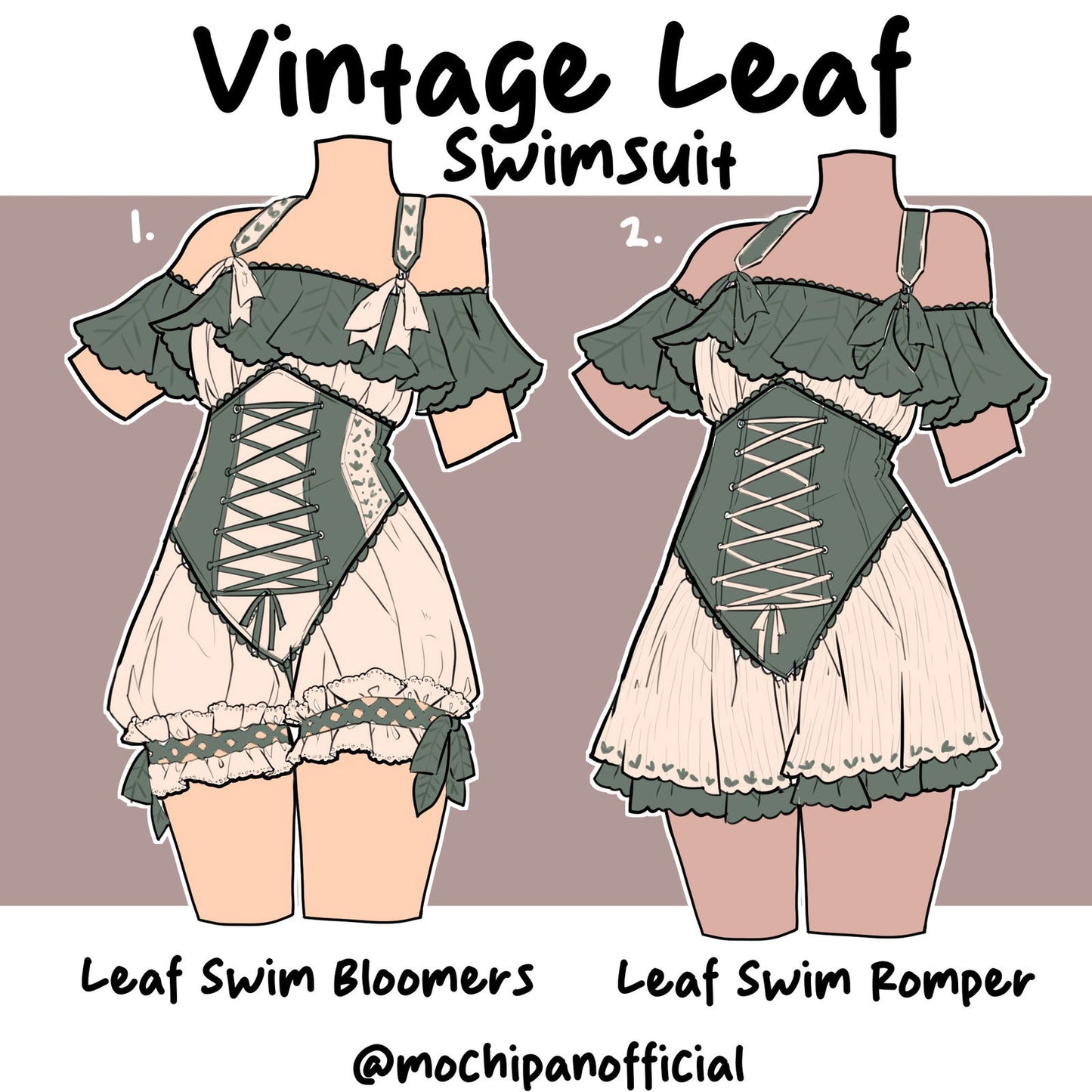 (Interest Check) Vintage Leaf Swimsuits - Mochipan