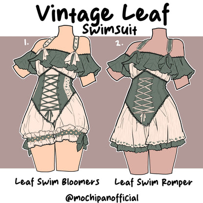 (Interest Check) Vintage Leaf Swimsuits - Mochipan