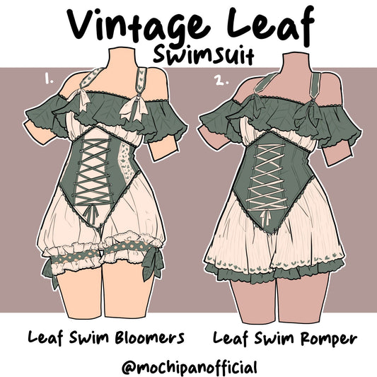 (Interest Check) Vintage Leaf Swimsuits - Mochipan