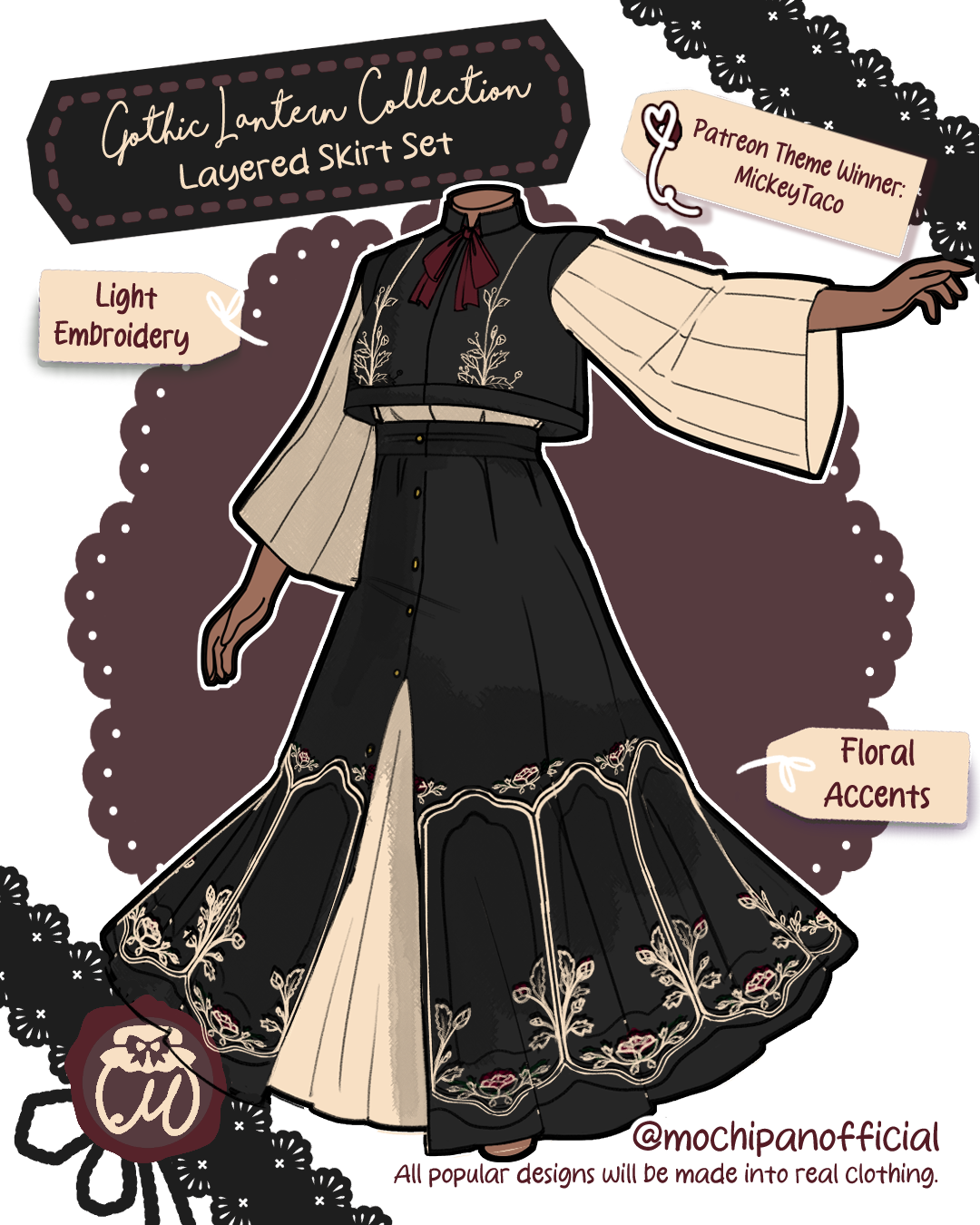 (Interest Check) Gothic Lantern Layered Skirt Set