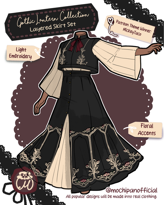 (Interest Check) Gothic Lantern Layered Skirt Set