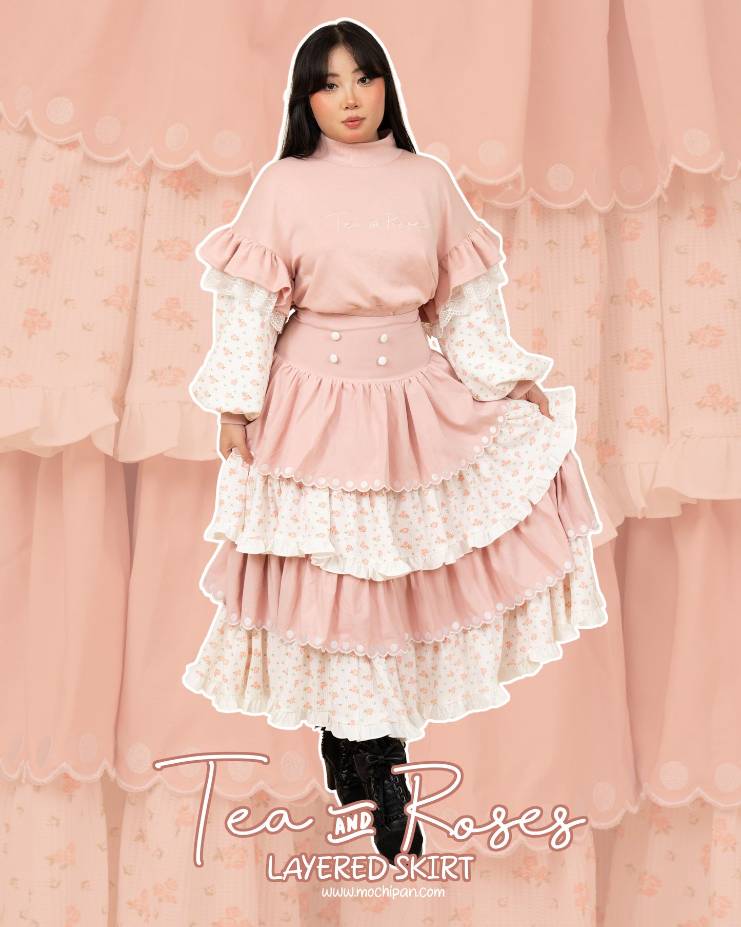 (Pre-Order) Tea & Roses Layered Skirt (Estimated Shipping Date April 15th)