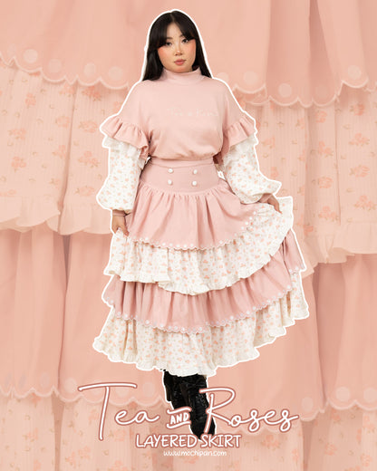 (Pre-Order) Tea & Roses Layered Skirt (Estimated Shipping Date April 15th)