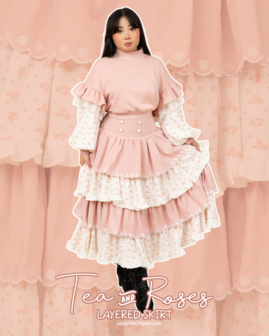 (Pre-Order) Tea & Roses Layered Skirt (Estimated Shipping Date April 15th)