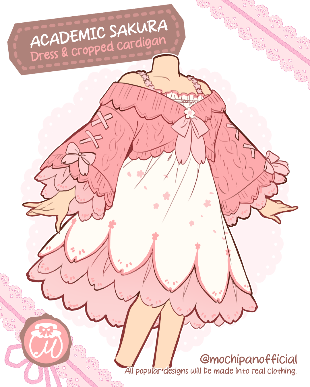 (Interest Check) Academic Sakura Dress w/ Corset & Cardigan