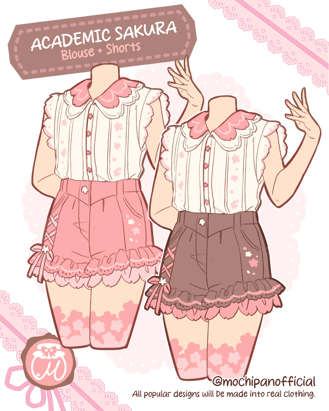 (Interest Check) Academic Sakura Blouse & Shorts