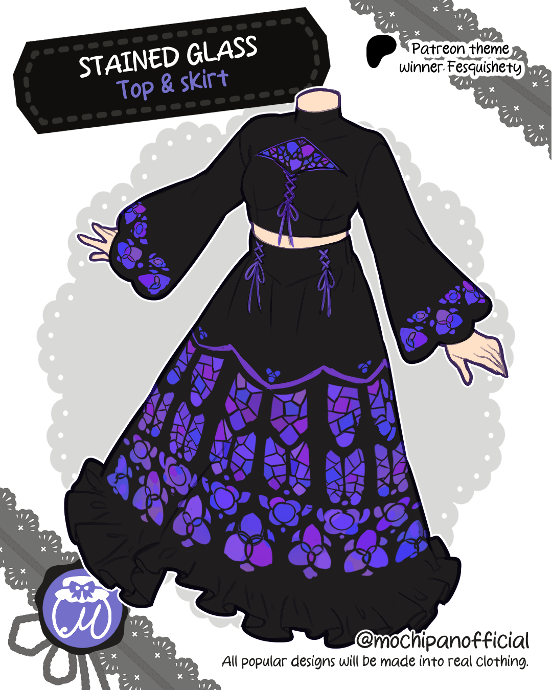 (Interest Check) Stained Glass Top & Long Skirt