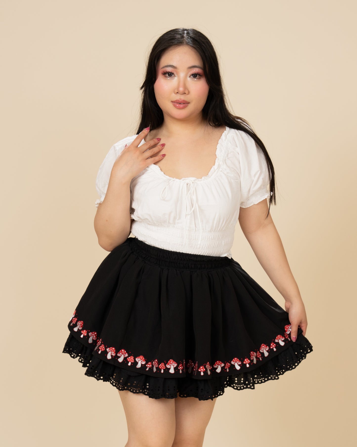 Black Mushroom Skirt (Pre-Order)