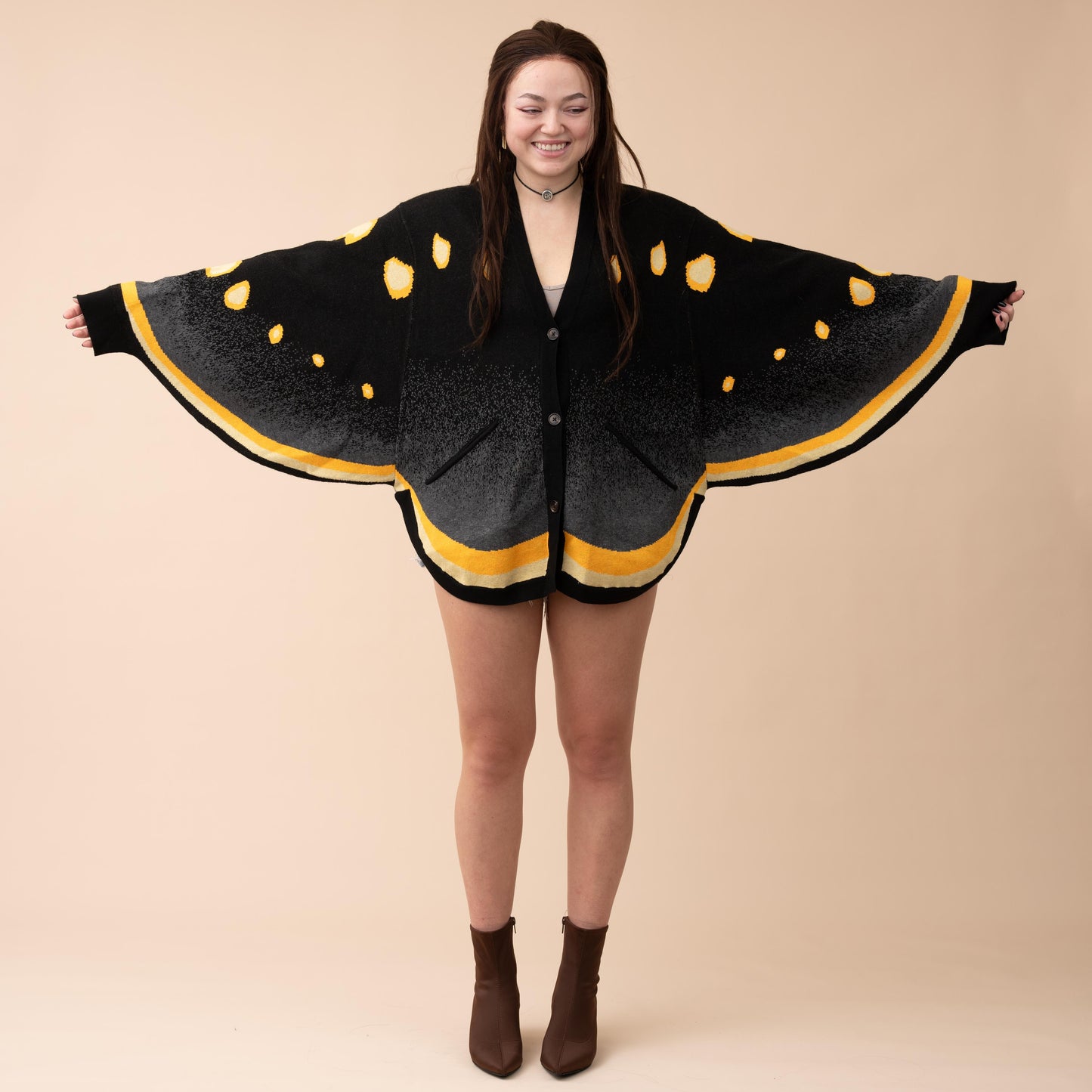 Smoky Emperor Moth Cardigan (Back Order)