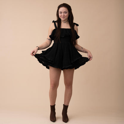 Obsidian Petals 100% Cotton Romper