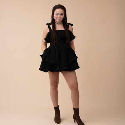 Obsidian Petals 100% Cotton Romper