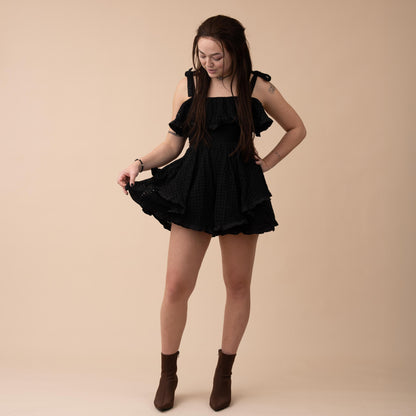 Obsidian Petals 100% Cotton Romper