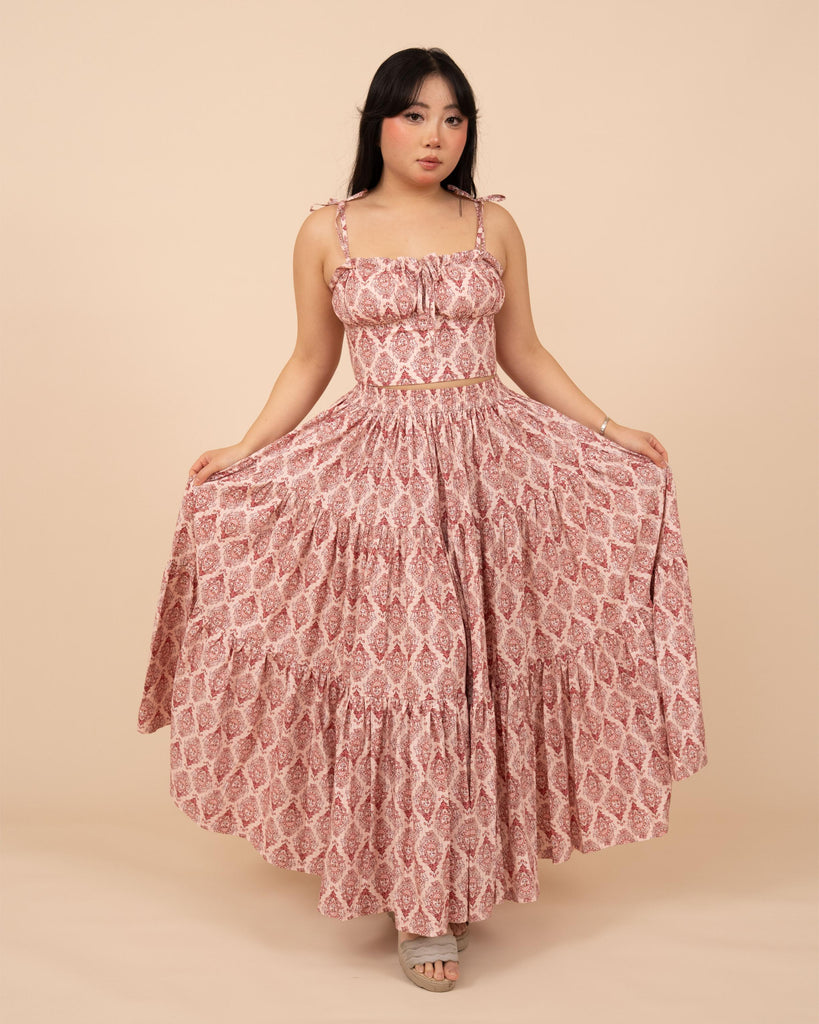 Pink Damask Mushroom Top