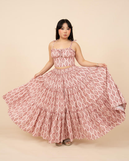 (Pre-Order) Pink Damask Mushroom Skirt (ESD April 5th-11th)