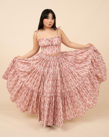 (Pre-Order) Pink Damask Mushroom Skirt (ESD April 5th-11th)