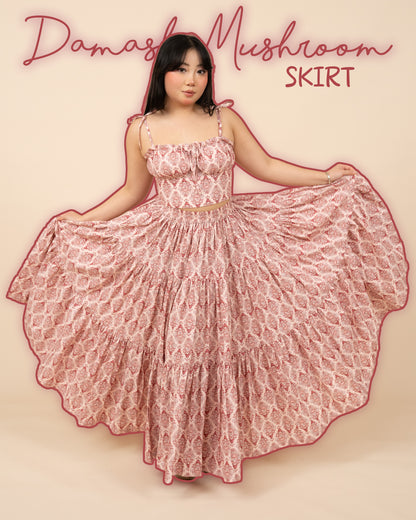 (Pre-Order) Pink Damask Mushroom Skirt (ESD April 5th-11th)