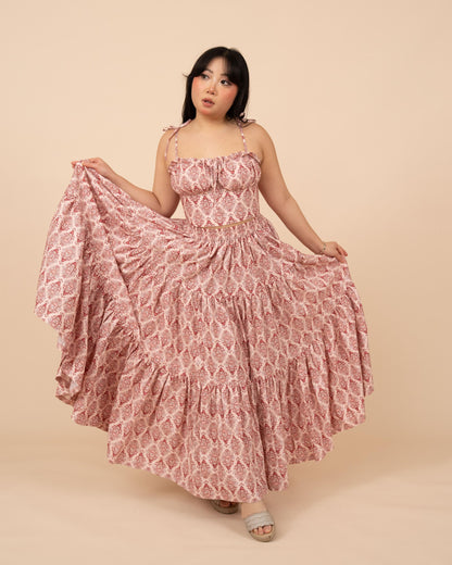 (Pre-Order) Pink Damask Mushroom Skirt (ESD April 5th-11th)