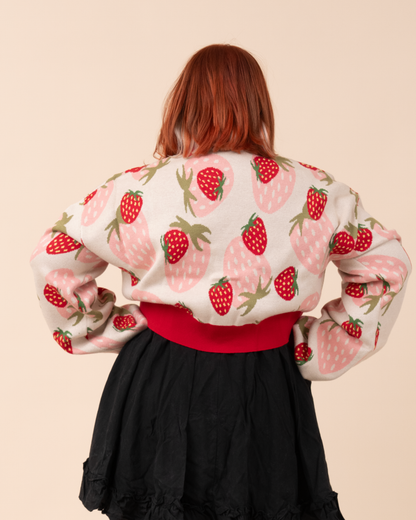 Cropped Strawberry Cardigan