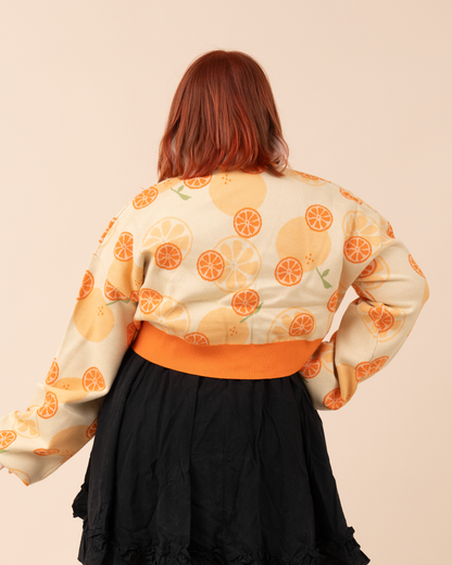 Cropped Orange Cardigan
