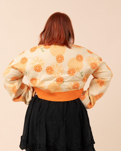Cropped Orange Cardigan