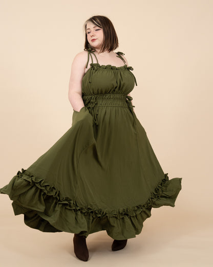 Fleur Dress in Olive Grove