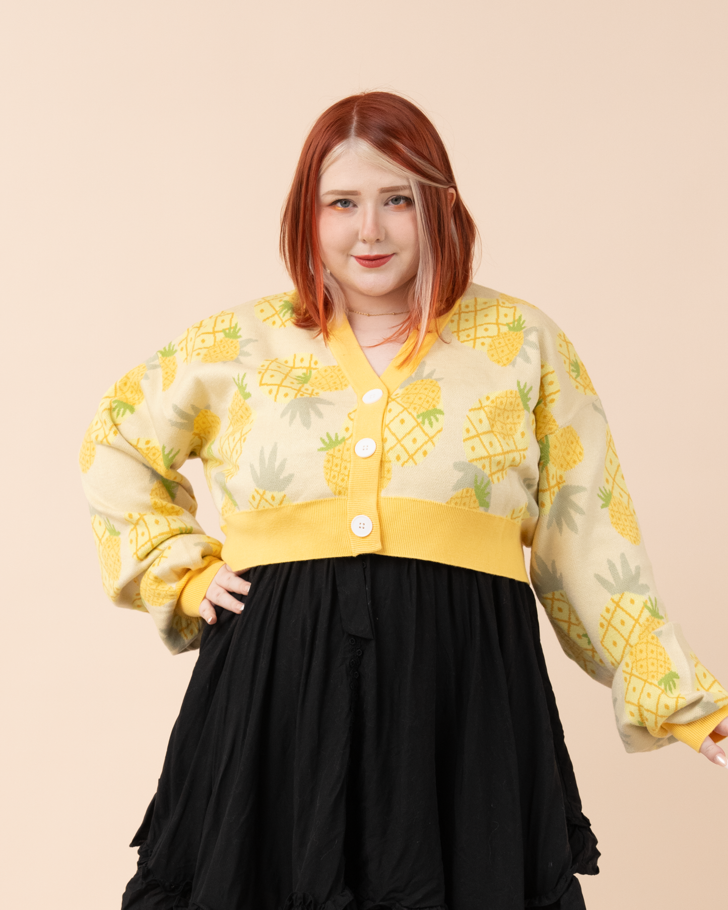 Cropped Pineapple Cardigan
