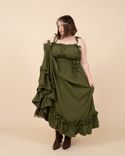 Fleur Dress in Olive Grove