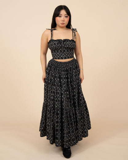 (Pre-Order) Black Damask Mushroom Top