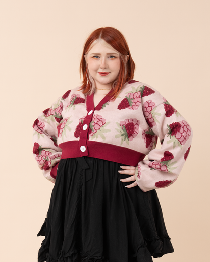 Cropped Raspberry Cardigan