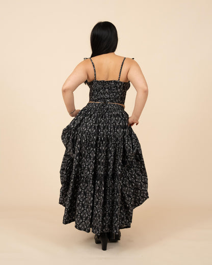 (Pre-Order) Black Damask Mushroom Top