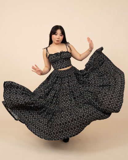 (Pre-Order) Black Damask Mushroom Top